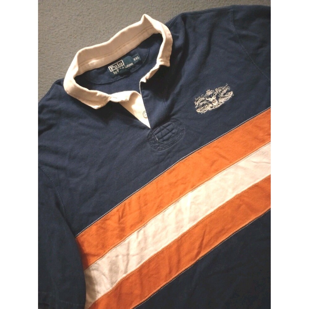 Vintage Polo Ralph Lauren Rugby Shirt Mens XXL Short Sleeve 80s/90s Colorblock